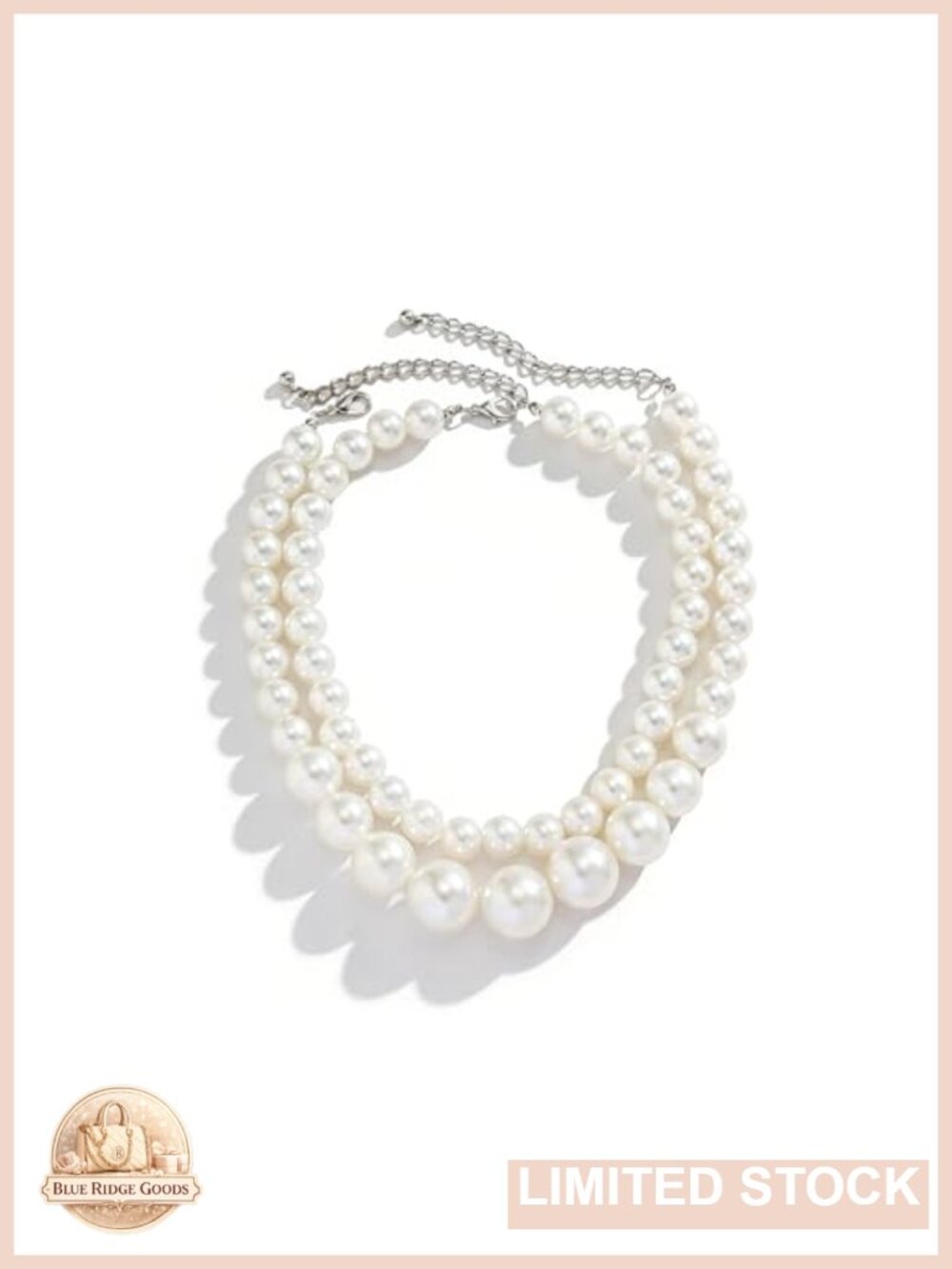 Chunky Faux Pearl Layered Choker Necklace Statement Bridal Party Jewelry
